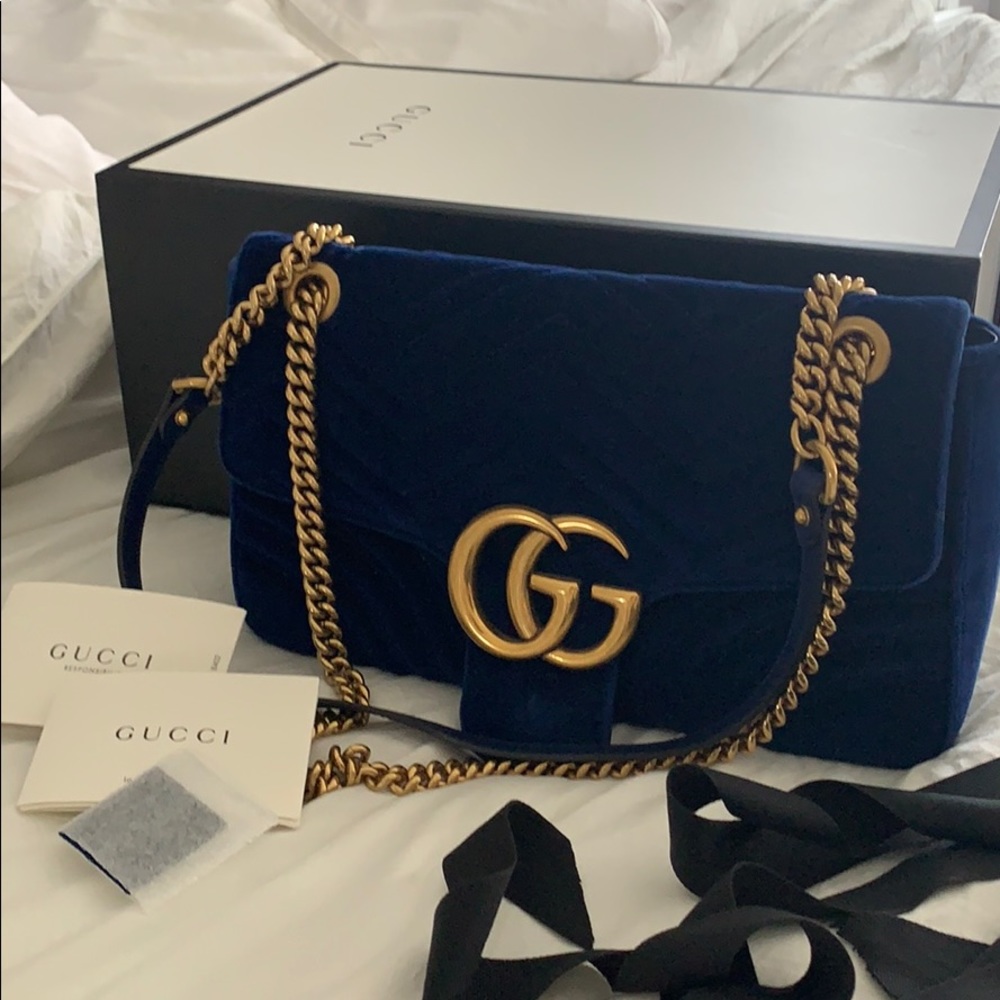 Medium velvet Gucci Maramont bag